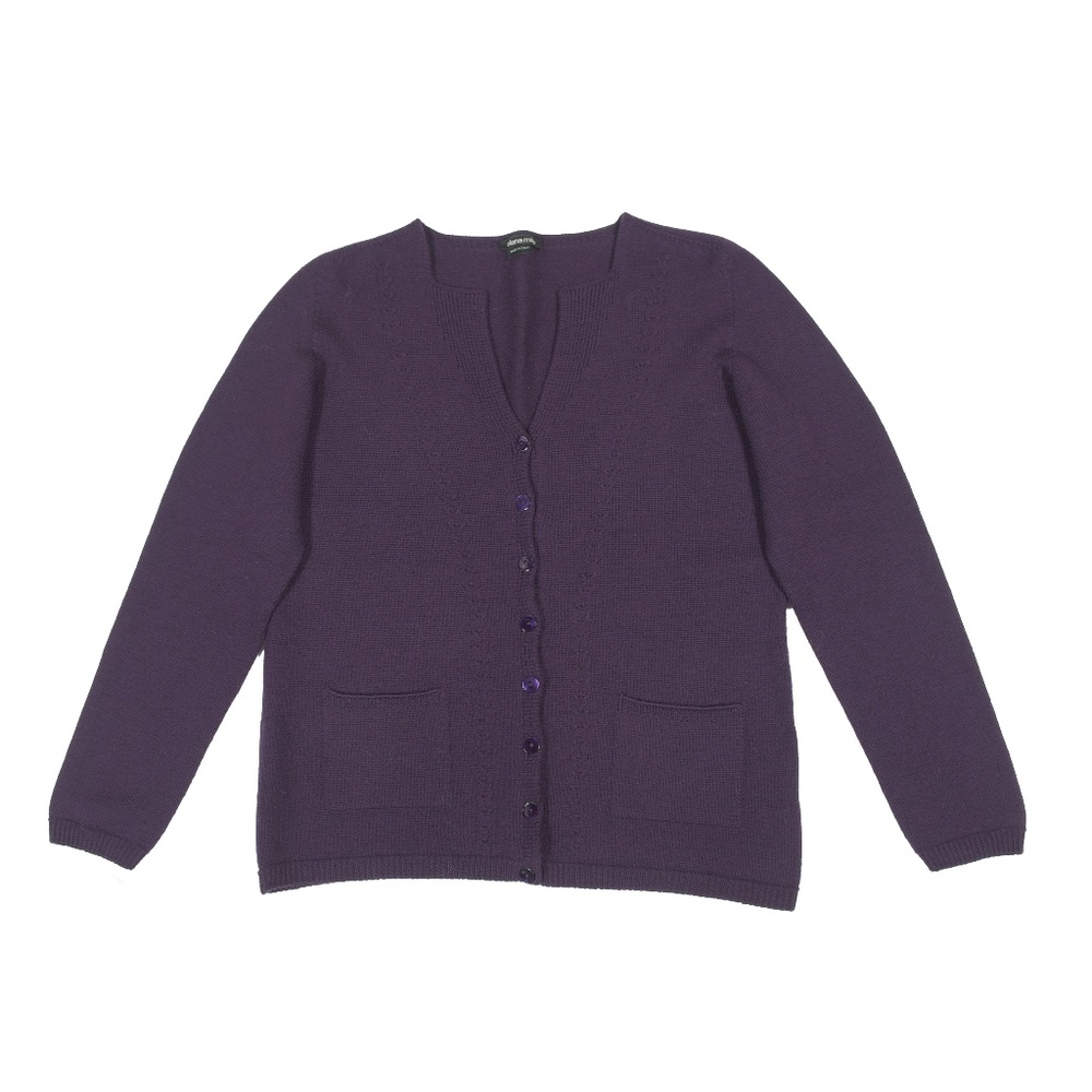 ELENA MIRO Classic Square Neck Sweater in Purple Size S Made in Italy